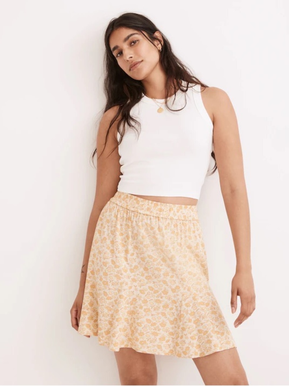 Madewell Pull-On Swing Mini Skirt in Piccola Floral Size Small